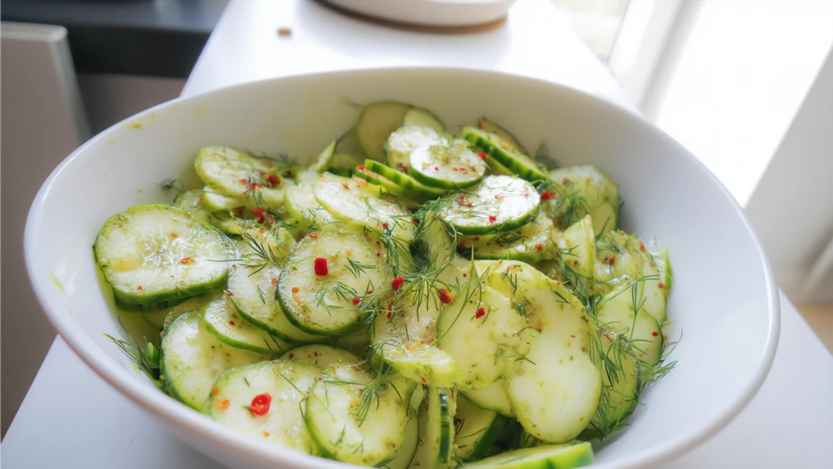 Фото блюда: Салат из момордики и огурца с яркой свежестью вкуса, рецепт с фото