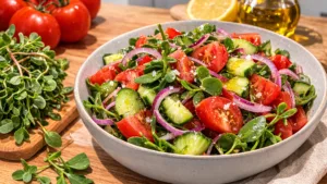 Фото блюда: Салат из портулака с овощами