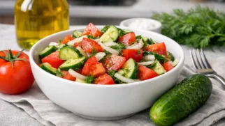 Фото рецепта: Салат овощной с рапсовым маслом простой домашний