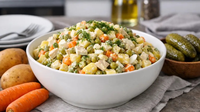 Фото блюда: Салат Зимний классический с курицей и овощами