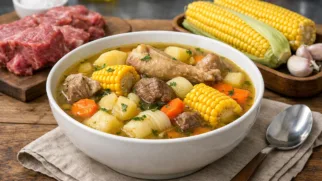 Фото рецепта: Санкочо густой суп с мясом и овощами