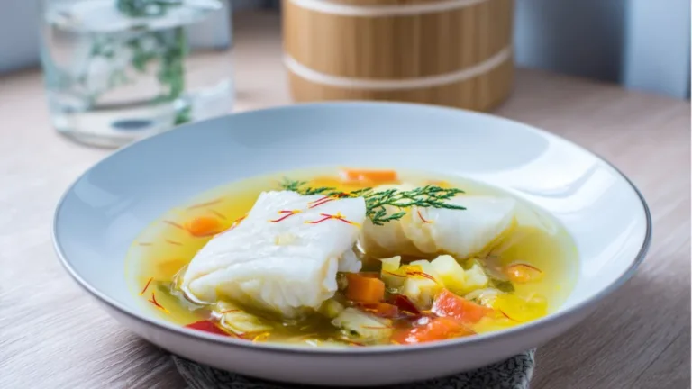 Фото блюда: Шафрановый рыбный суп с нежным ароматом моря