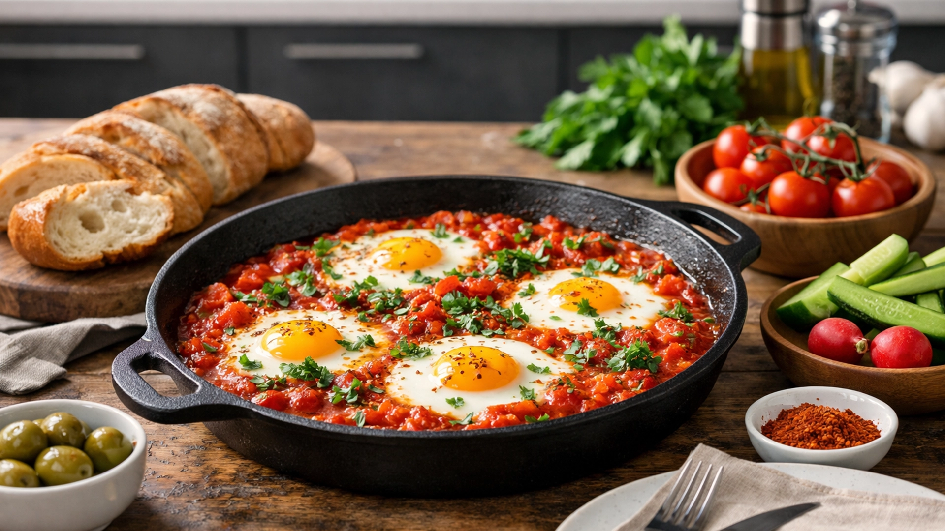 Фото блюда: Шакшука с яйцами и томатами ароматный рецепт тунисской кухни