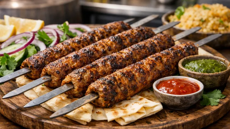 Фото блюда: Пакистанский сикх-кебаб из мясного фарша в тандыре