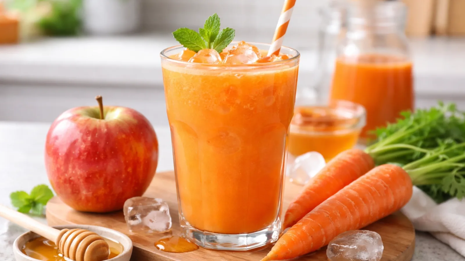 Фото блюда: Смузи из морковного сока и яблока витаминный