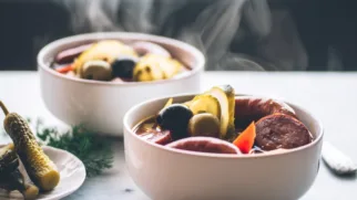 Фото рецепта: Солянка со шпикачками – Рецепт с подробным описанием