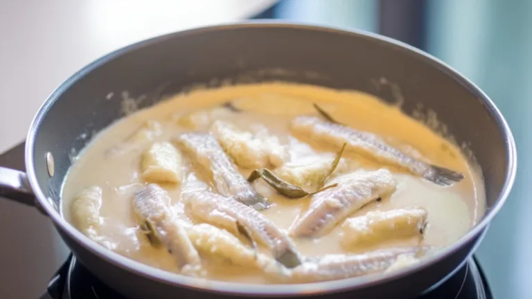 Фото блюда: Стерлядь в сливочно чесночном соусе — ароматное блюдо с бархатистым соусом