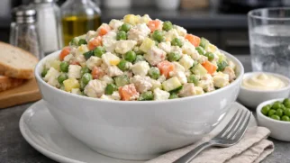 Фото рецепта: Салат Столичный с курицей и зеленым горошком