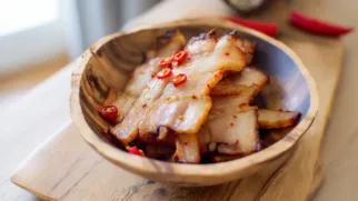 Фото рецепта: Хрустящая свиная кожа в пряном маринаде с насыщенным вкусом