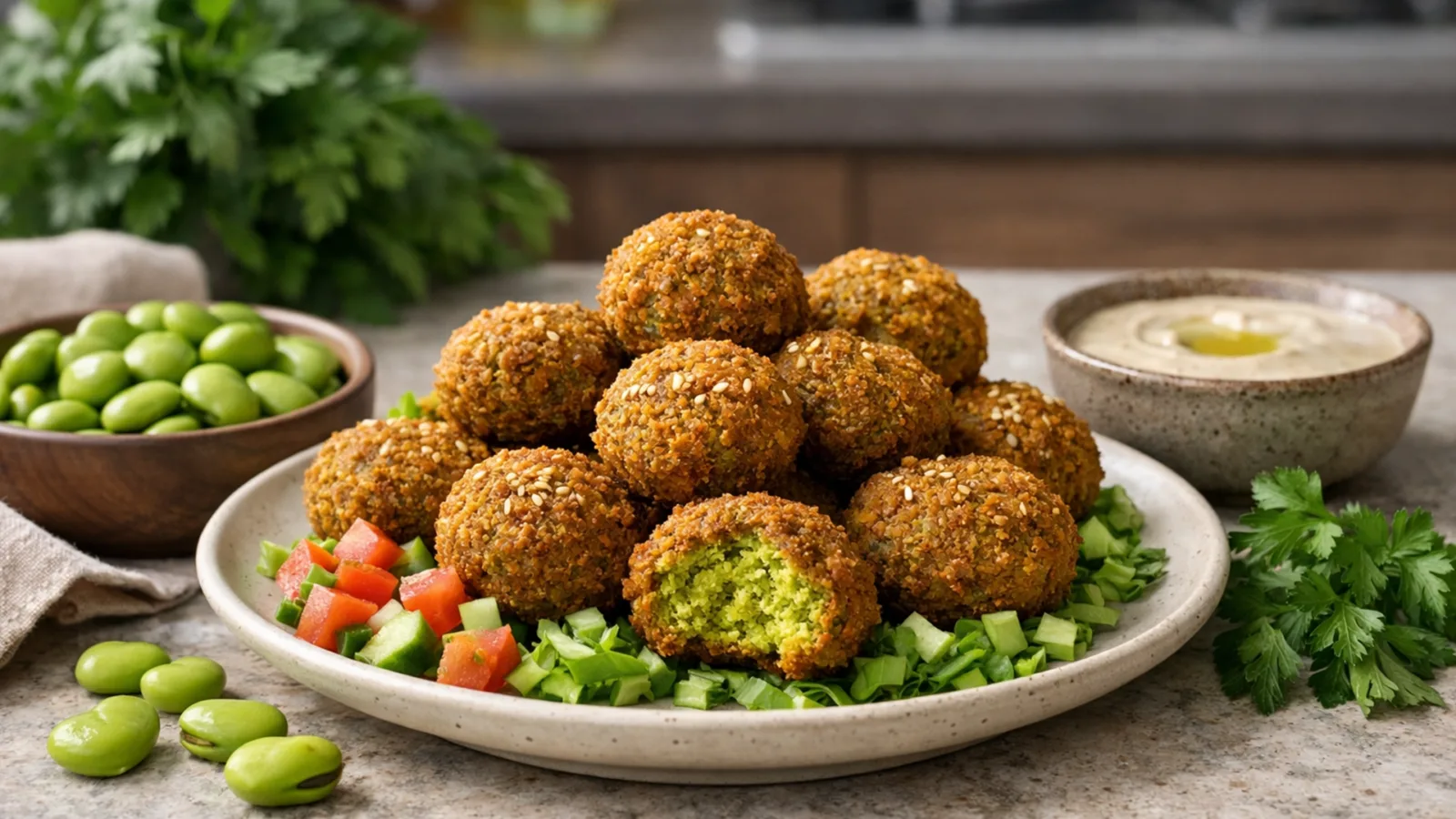 Фото блюда: Таамия египетский фалафель из бобов рецепт популярного блюда египетской кухни.