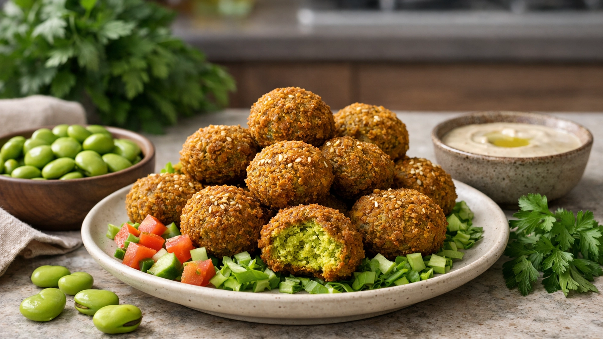 Фото блюда: Таамия египетский фалафель из бобов рецепт популярного блюда египетской кухни.