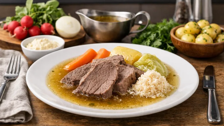 Фото блюда: Тафельшпиц с говядиной хреном и бульоном классический рецепт австрийской кухни