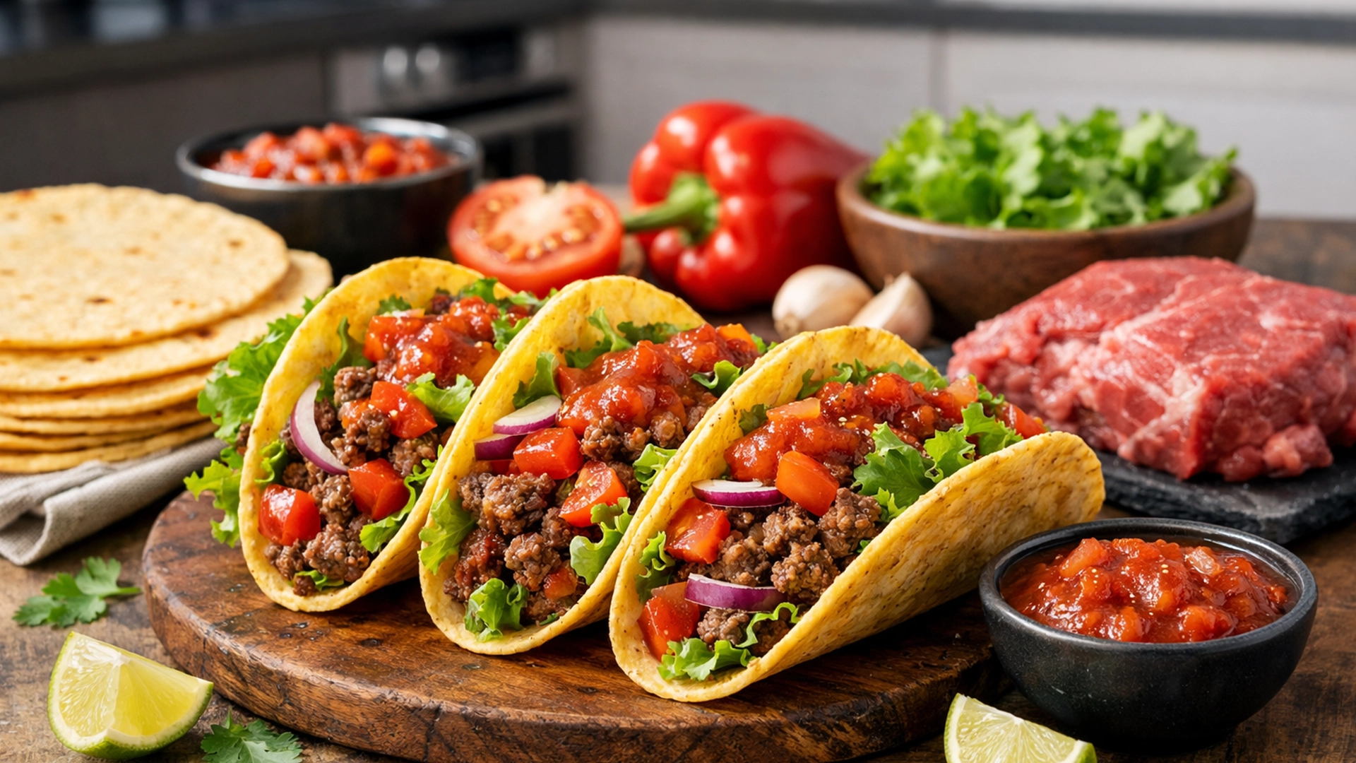 Фото блюда: Тако с говядиной и овощами