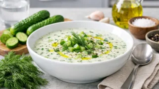 Фото рецепта: Таратор холодный суп с огурцом и йогуртом