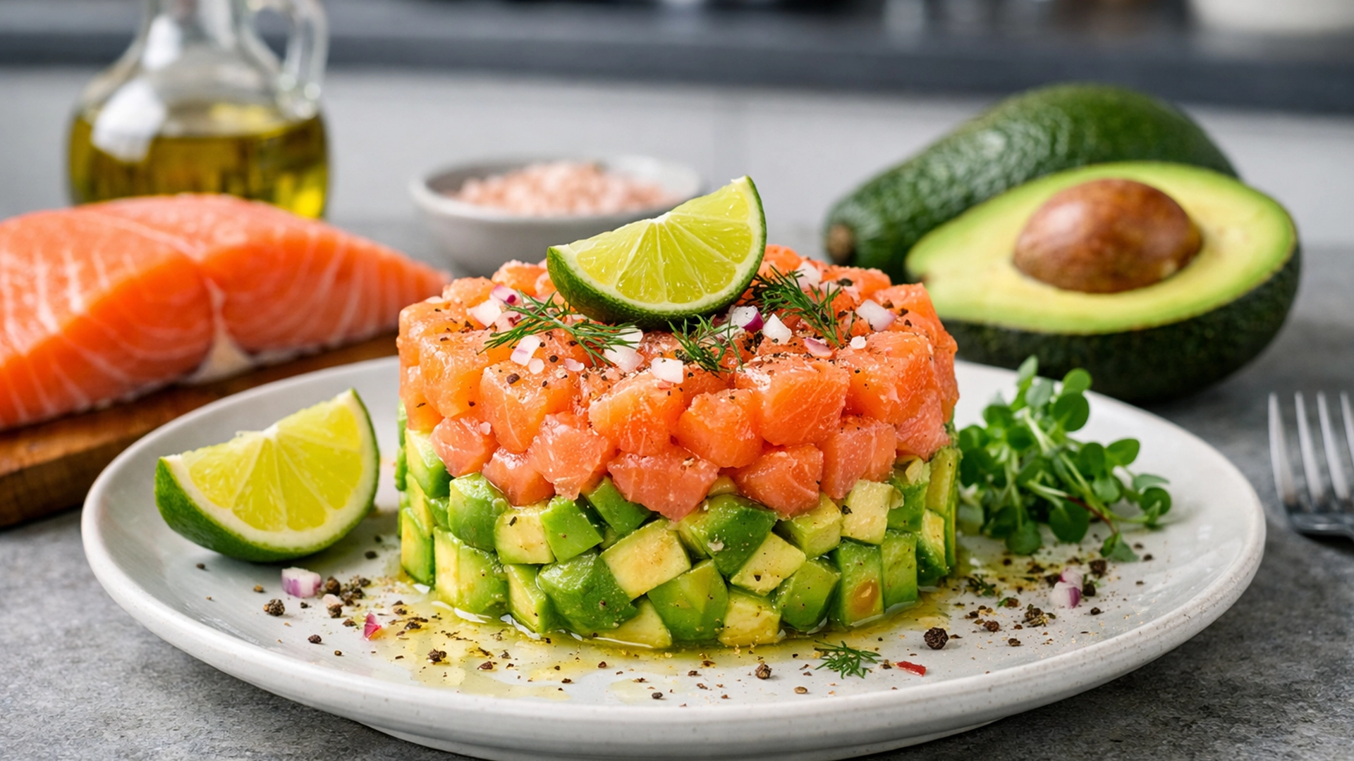 Фото блюда: Тартар из лосося с авокадо и лаймом