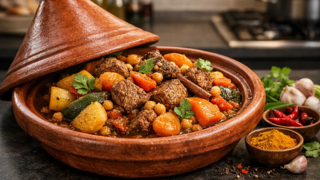 Марокканский тажин с мясом и овощами