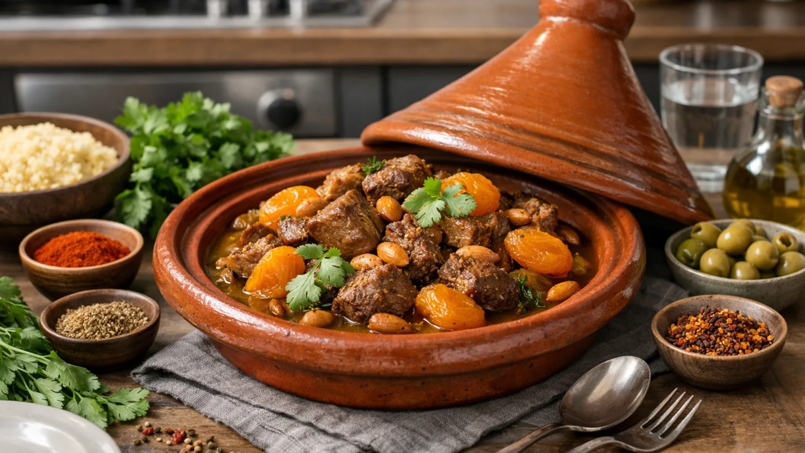 Фото блюда: Тажин из баранины с курагой рецепт ароматного марокканского блюда