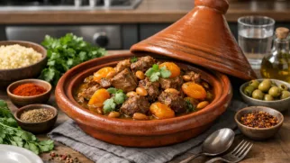 Фото рецепта: Тажин из баранины с курагой рецепт ароматного марокканского блюда