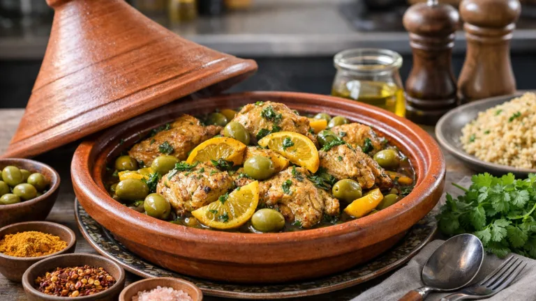 Фото блюда: Тажин с курицей и солёными лимонами ароматный рецепт марокканской кухни