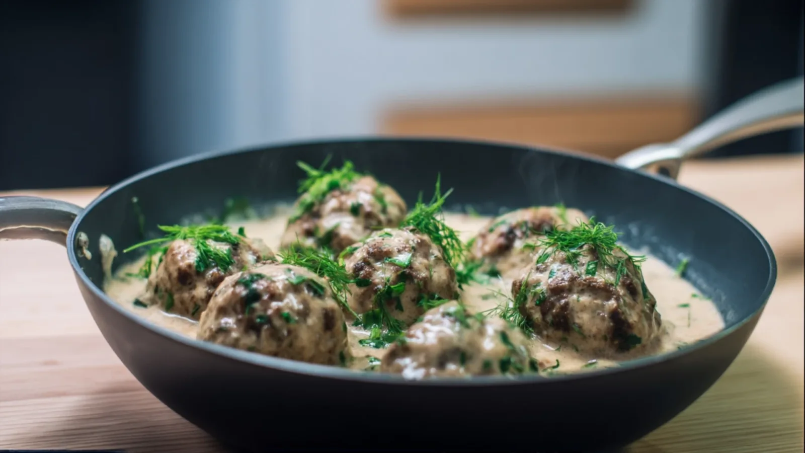 Фото блюда: Тефтели в нежных сливках с ярким ароматом зелени