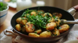 Фото блюда: Тёплый салат с руколой и картофелем