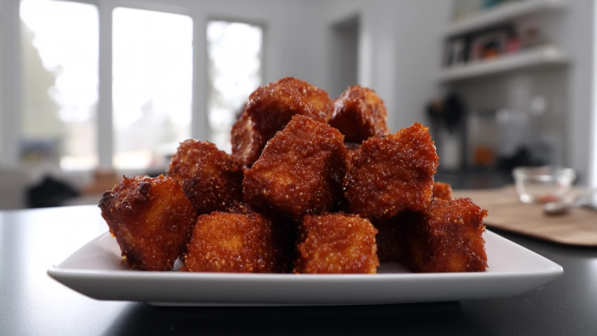 Фото блюда: Тофу в медово-остром маринаде с соусом Шрирача, рецепт с фото