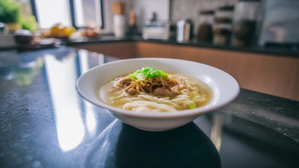 Фото блюда: Рецепт токмача по татарски: как приготовить с домашними лапшами и куриным бульоном