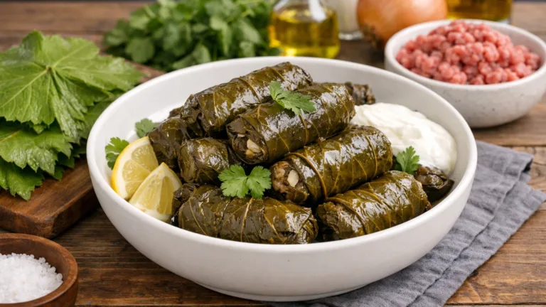 Фото блюда: Толма в виноградных листьях с мясом и рисом