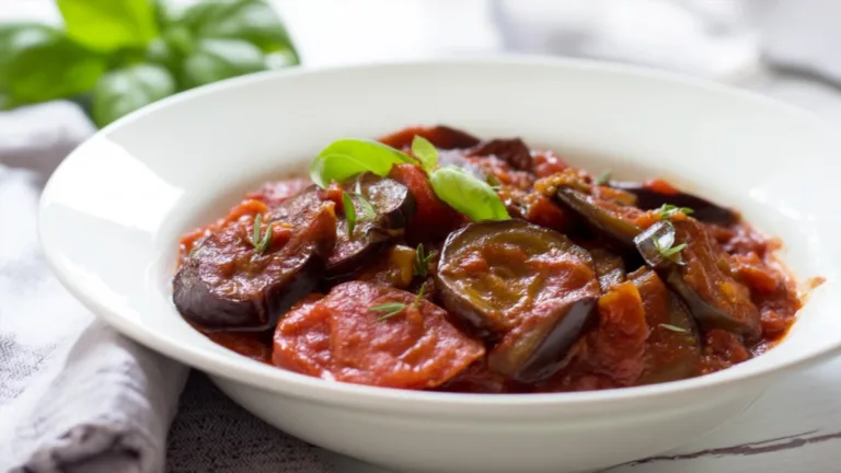 Фото блюда: Томатное рагу с баклажанами которое всегда получается насыщенным и ароматным