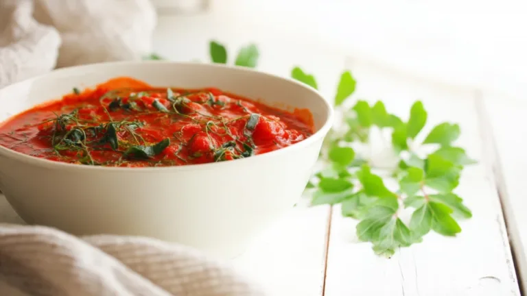 Фото блюда: Томатный соус с любистком — Как приготовить ароматный соус для пасты и мяса