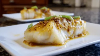 Фото рецепта: Треска в мисо юдзу с ярким цитрусовым вкусом