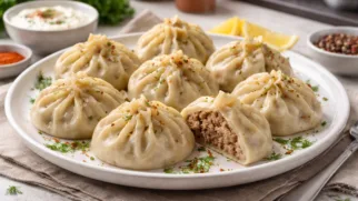Фото рецепта: Туркменские пельмени с сочной мясной начинкой