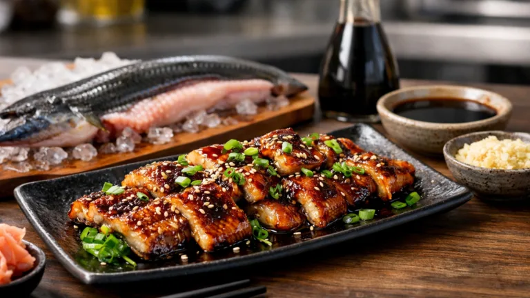 Фото блюда: Угорь запеченный в соевом соусе ароматный