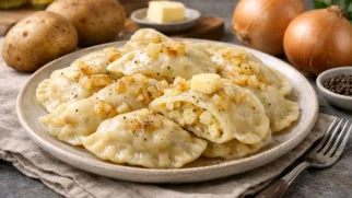 Фото рецепта: Вареники с картофелем и луком