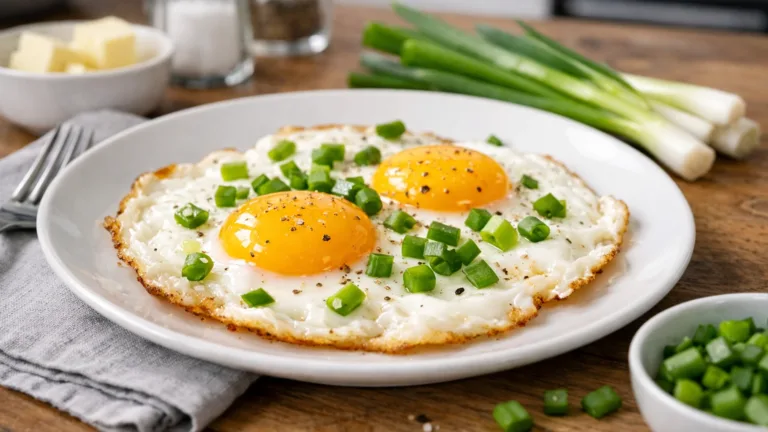 Фото блюда: Яичница глазунья с зеленым луком