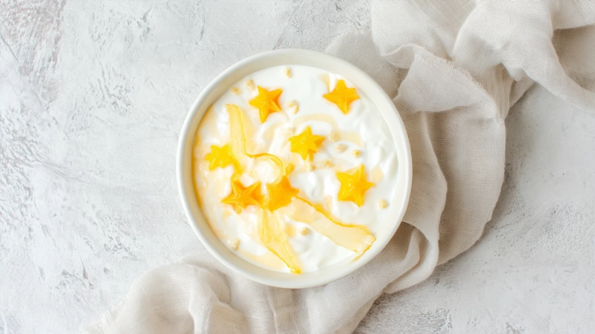 Фото блюда: Йогурт с карамболой и медом — идеальный завтрак, рецепт с фото