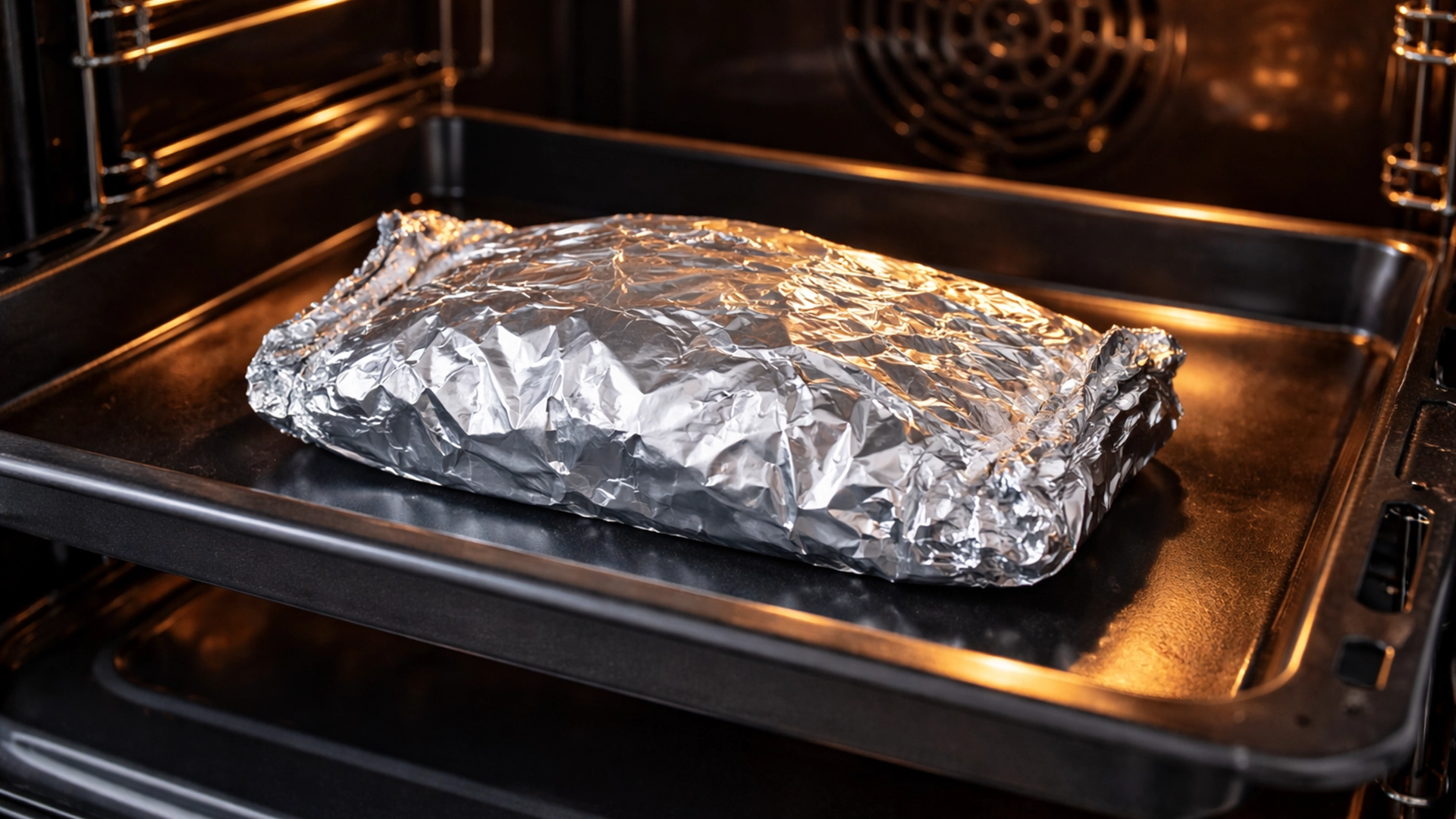 Минтай запекается в фольге