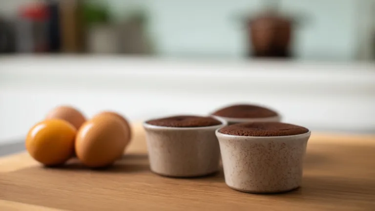 Фото блюда: Нежный заварной шоколадный пирог с мягким центром