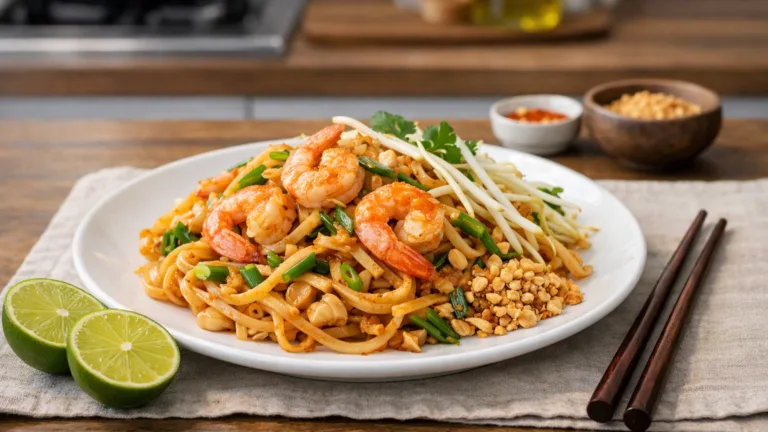 Фото блюда: Жареная лапша пад тай с креветками рецепт популярного блюда паназиатской кухни