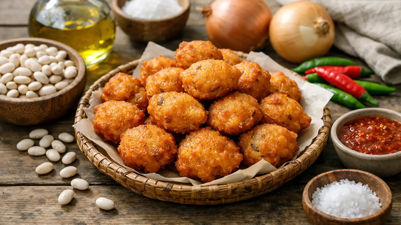 Фото блюда: Аккара оладьи из фасоли во фритюре по нигерийскому рецепту, рецепт с фото