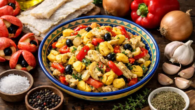 Фото блюда: Акки и соленая треска с овощами по-ямайски