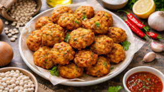 Фото рецепта: Аккра из фасоли жареные оладьи по камерунскому рецепту