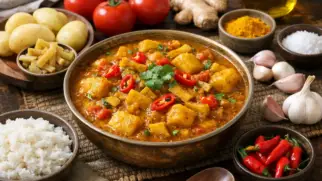 Фото рецепта: Алу тама карри с картофелем и бамбуком по непальскому рецепту