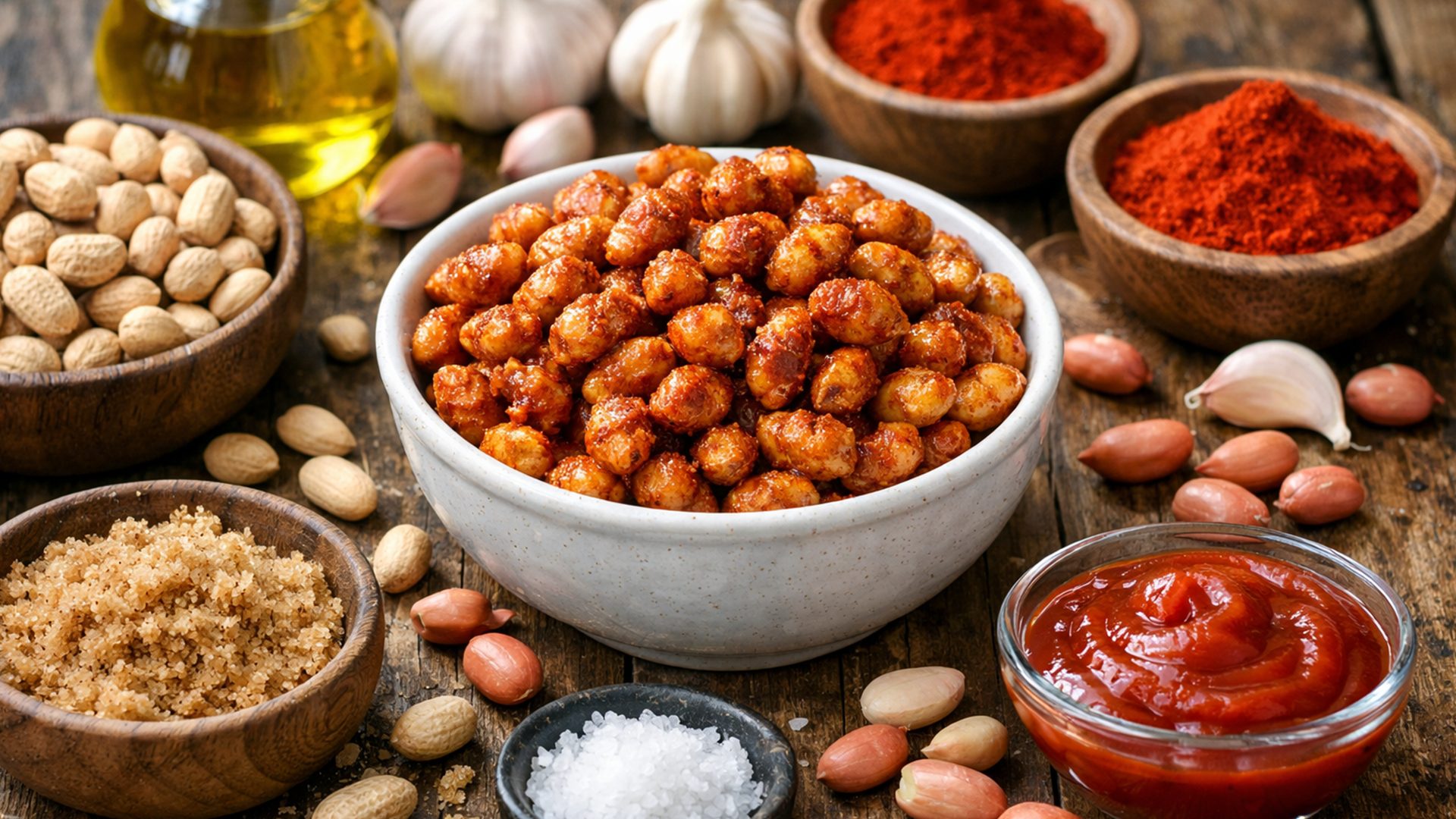 Фото блюда: Арахис барбекю с паприкой в духовке с насыщенной корочкой