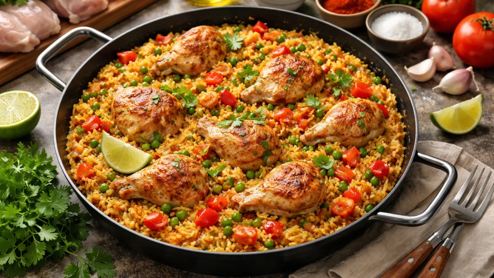 Фото блюда: Арроз кон польо с курицей и овощами по панамскому рецепту, рецепт с фото