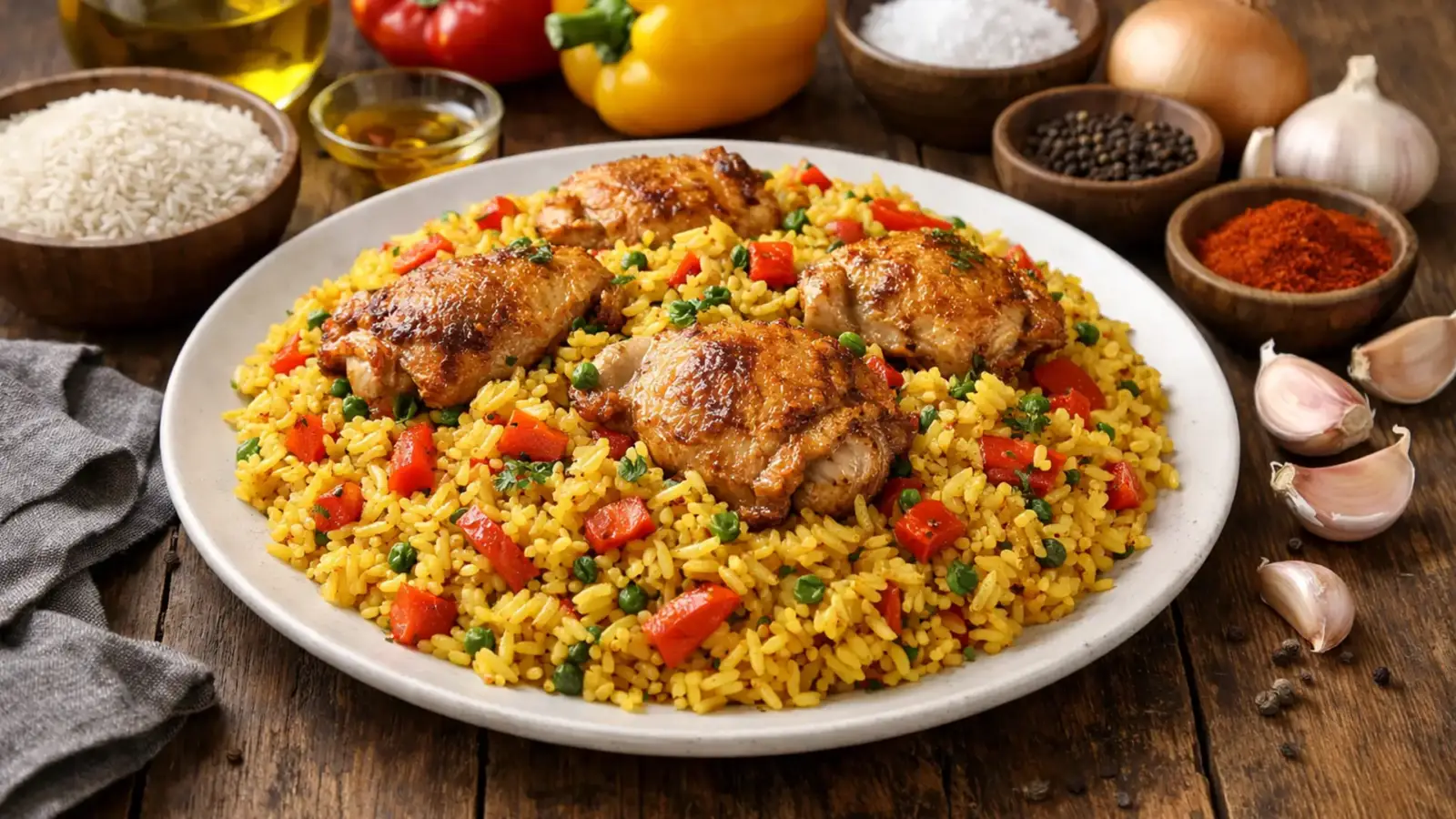 Фото блюда: Арроз кон польо рис с курицей и овощами по костарикански, рецепт с фото