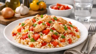 Фото рецепта: Арроз кон польо рис с курицей