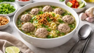 Фото рецепта: Баксо суп с мясными фрикадельками