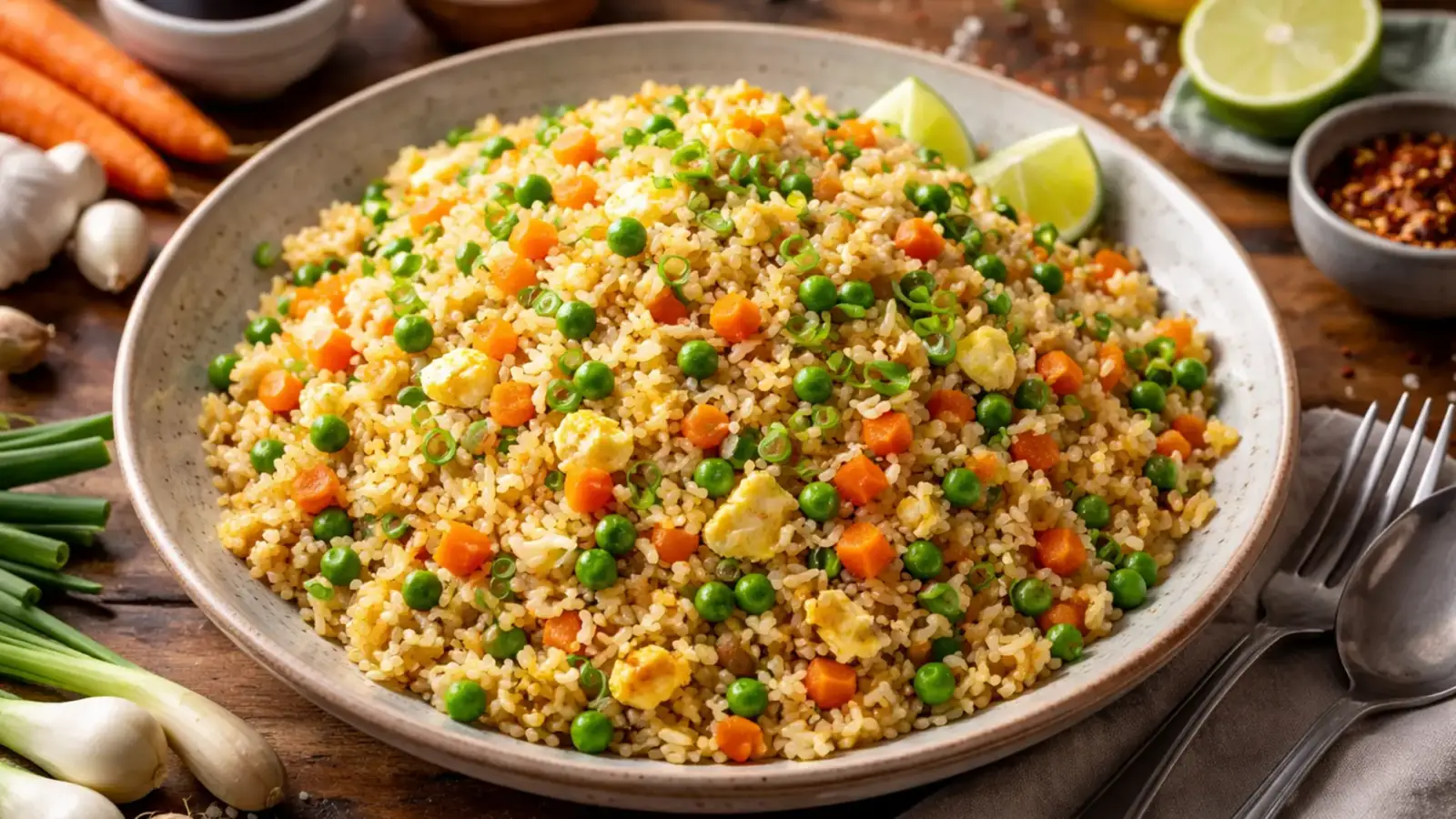 Фото блюда: Бирманский жареный рис с овощами ароматный и рассыпчатый, рецепт с фото