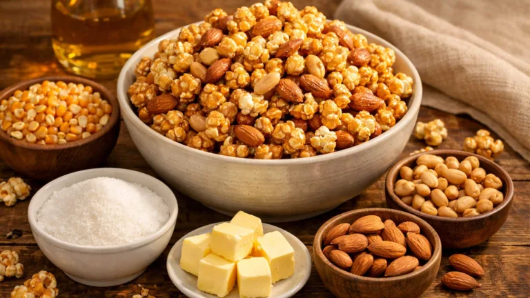 Фото блюда: Карамельный попкорн с орехами